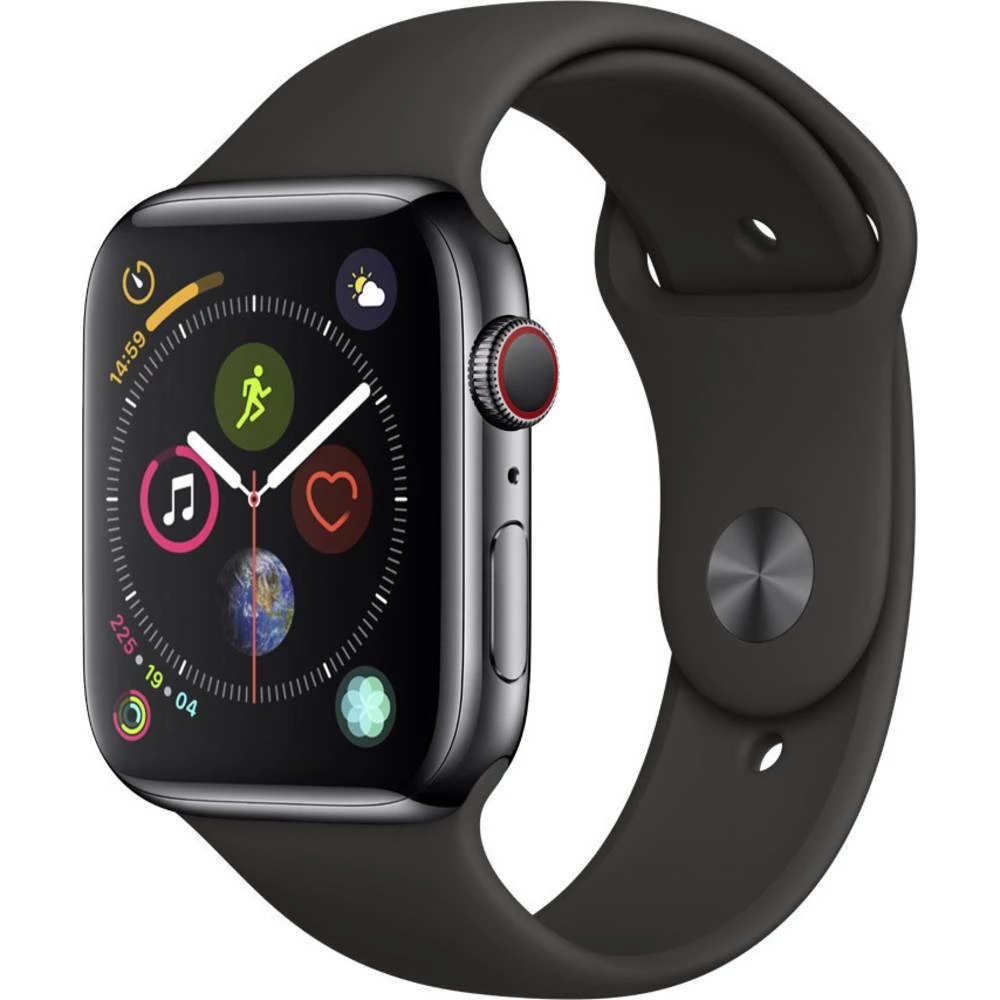 Apple Pametni sportski sat serije 4 44 mm Kutija od nehrđajućeg čelika Svemirsko-crna Sportska narukvica Crna slika