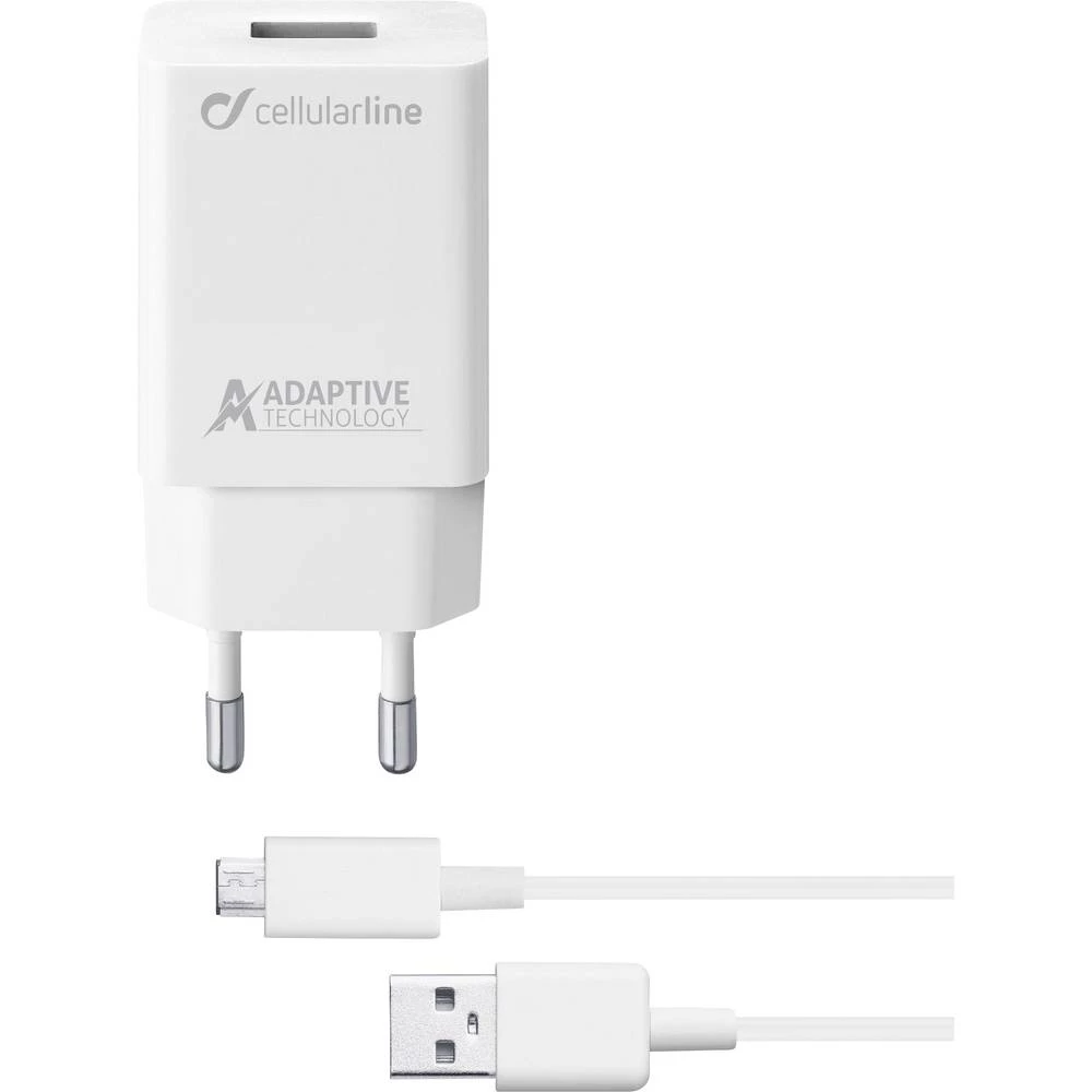 Cellularline ACHSMKIT15WMUSBW 39223 USB punjač Utičnica Izlazna struja maks. 2400 mA 1 x Ženski konektor USB 2.0 tipa A, Muški k slika