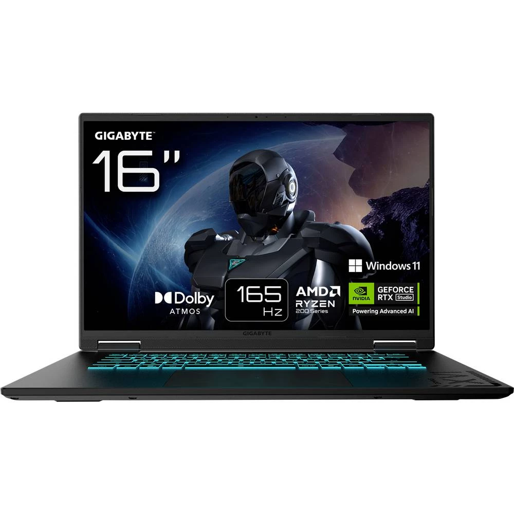 Gigabyte Notebook A16 3THK3DE894SH 40.6 cm (16 palac) WUXGA AMD Ryzen 7 260 16 GB RAM 1 TB SSD njemačka, qwertz AMD AMD slika