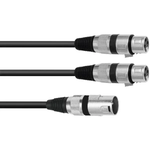 Omnitronic 30225210 XLR adapter cable [1x XLR utikač 3-polni - 2x XLR utičnica 3-polna] 1.50 m crna slika