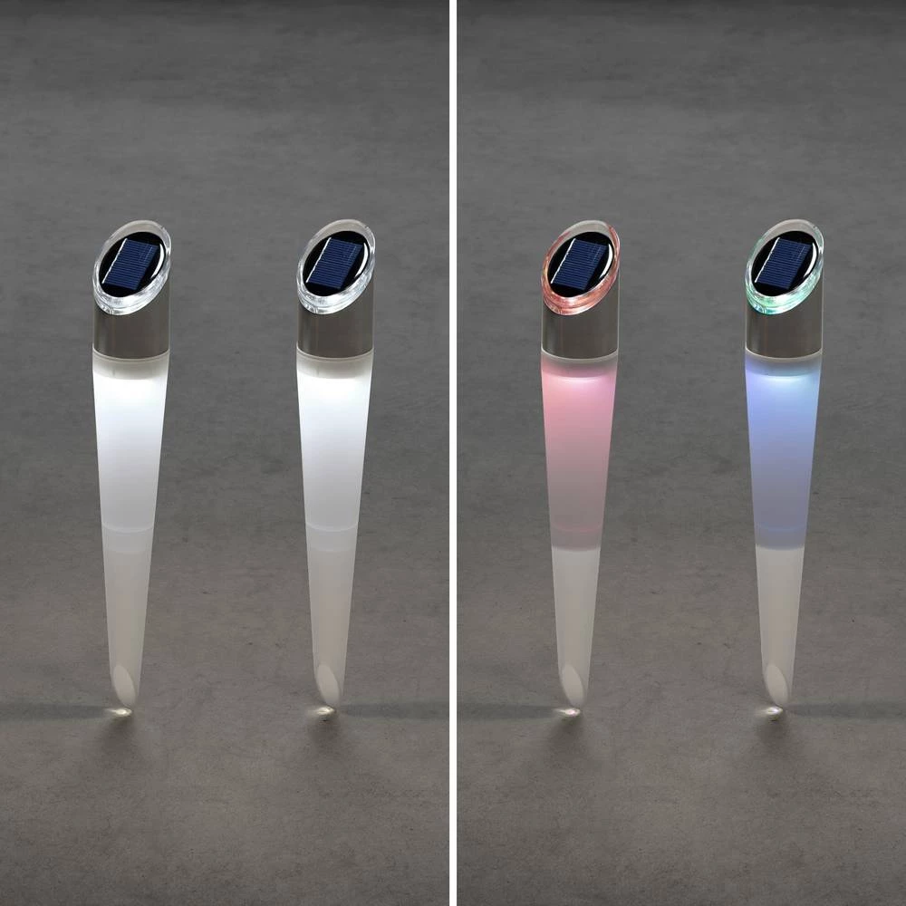 Solar svjetlo za vrt 2-dijelni komplet LED 2 W RGBAW Konstsmide Assisi Bijela slika