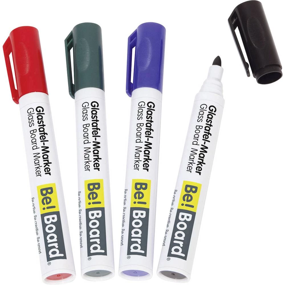 BE! Board Marker za staklenu ploču Crna, Plava boja, Crvena, Zelena B3002 4 kom/paket slika