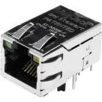 MagJack 10/100Base-TX PoE 4 prijenosnika s LED utičnicom, Ugradbena horizontalna PoE Polovi: 8P8C SI-52008-F Cinčano, Metal