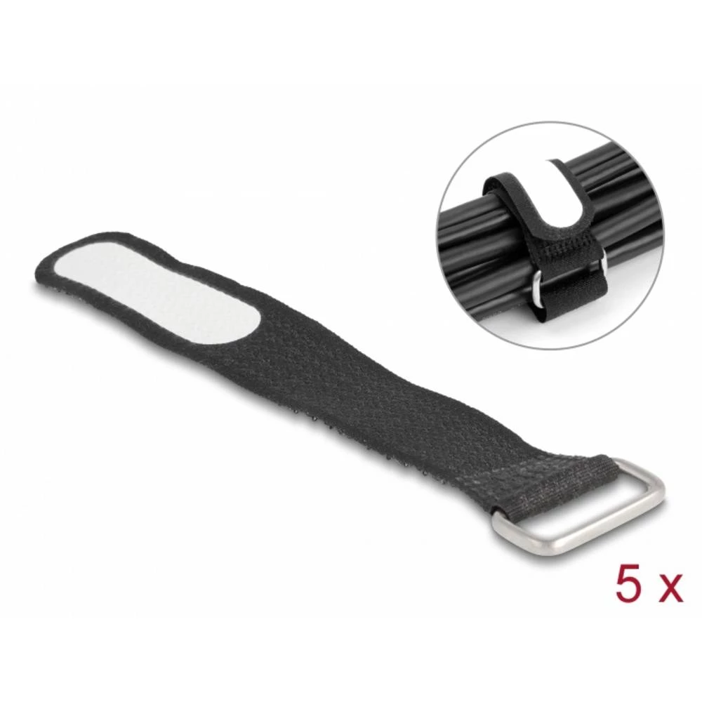 Delock prianjajuća kabelska vezica (D x Š) 20 mm x 20 mm crna 5 kom. slika