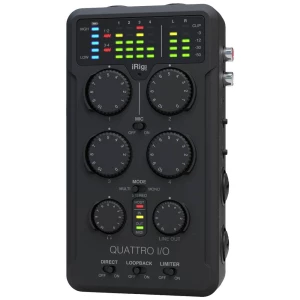 Kompaktno audio/MIDI sučelje s 4 ulaza/2 izlaza za iOS, Android, MAC i PC audio sučelje IK Multimedia iRig Pro Quattro I/O kontroler monitora slika