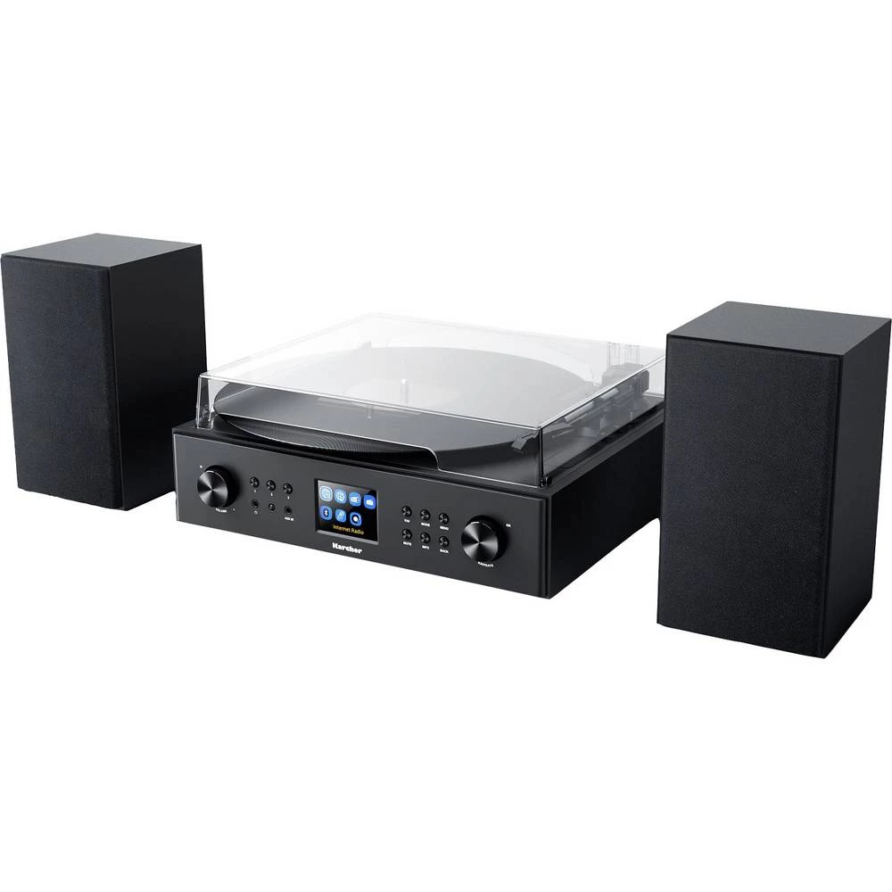 Karcher MC 8000DI kompaktni sustav s internet radiom i integriranim gramofonom Karcher MC 8000DI gramofon remenski pogon crna slika