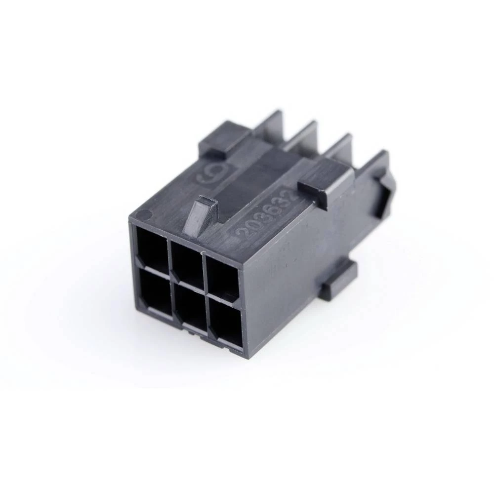 Molex 2036320601 Micro-Fit TPA Plug Housing, Dual Row, 6 Circuits, UL 94V-0, Low-Halogen, without Panel Mounts, Black slika