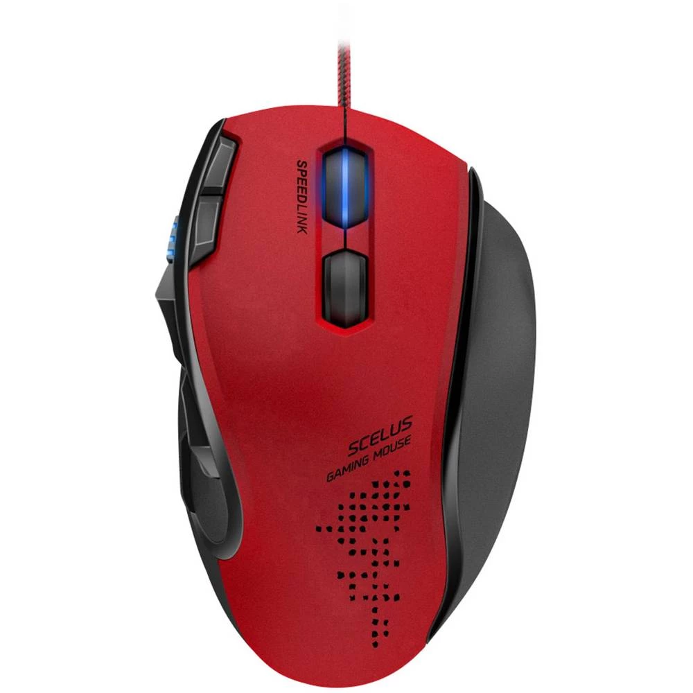 SpeedLink Scelus USB gaming miš Optički Osvjetljen, Ergonomski, Integrirana profilna memorija Crna, Crvena slika