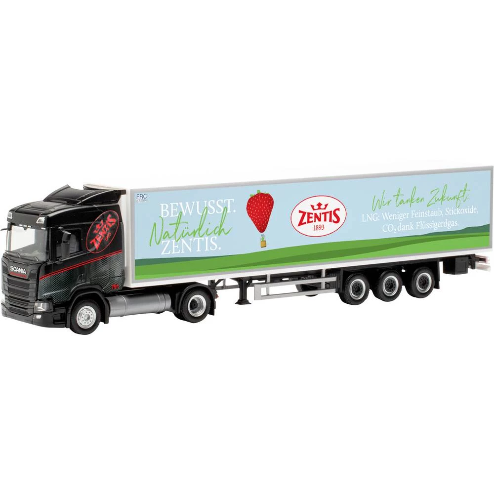Herpa 317696 h0 model kamiona Scania CR20 ND LNG rashladna poluprikolica "Zentis" (Sjeverna Rajna-Vestfalija/Aachen) slika