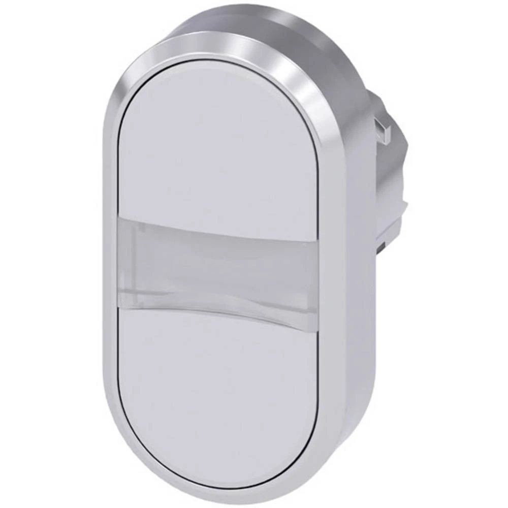 Siemens 3SU1050-3AB66-0AA0 dvostruko tipkalo prednji prsten od metala, visok sjaj dugme srebrna, bijela   1 St. slika