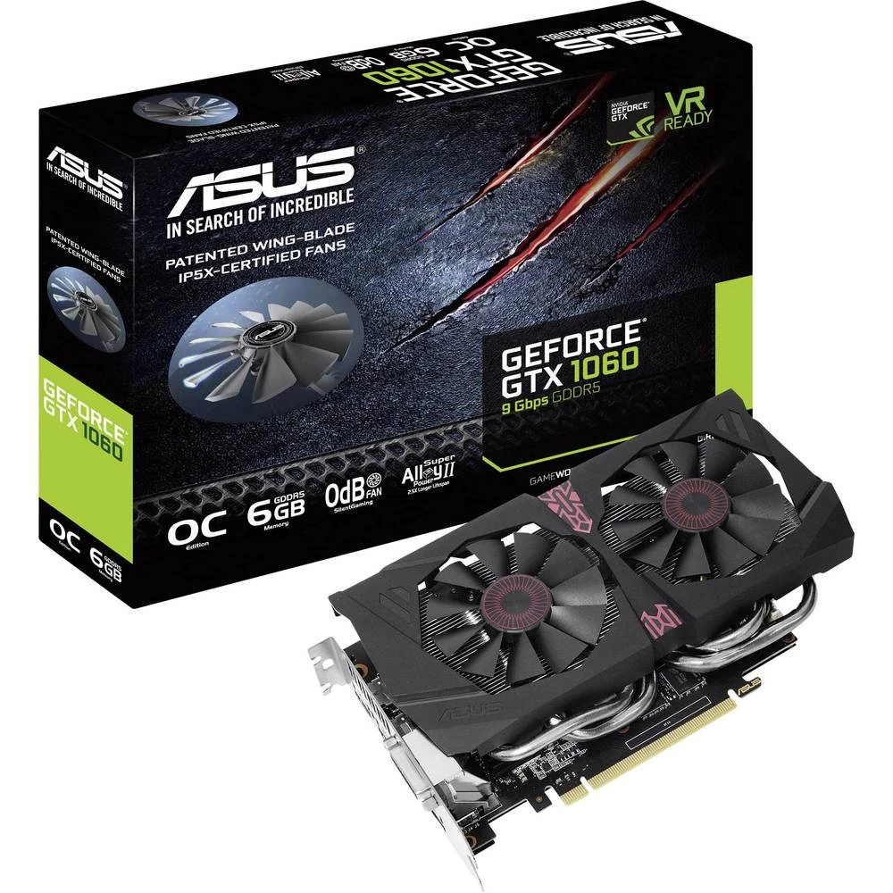 Grafička kartica Asus Nvidia GeForce GTX1060 Overclocked 9 GB GDDR5-RAM PCIe x16 HDMI&trade;, DVI, DisplayPort slika