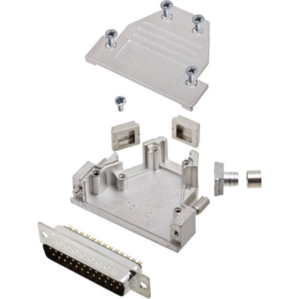 Komplet D-SUB pinskih konektora 45 °, 180 °, 45 ° Broj polova: 25 Lemni kup encitech DCRP25-DMP-CF65-CS80-K 1 ST slika