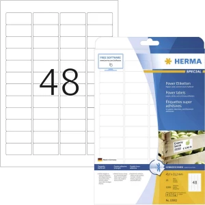 Herma 10902 naljepnice s jakim ljepilom 45.7 x 21.2 mm papir bijela 1200 St. trajno prianjanje  tintni pisač, laserski p slika