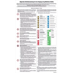 SafetyMarking 43.A9510 obavijest Opasne tvari opće upute za rad plastika (Š x V) 480 mm x 830 mm 1 St. slika