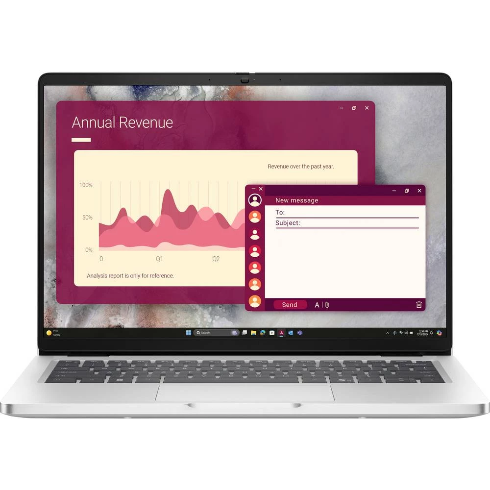 Dell Notebook Pro 14 PC14250 35.6 cm (14 palac) WUXGA Intel® Core™ Ultra 7 (Series 2) 255U 16 GB RAM 512 GB SSD njemačka slika