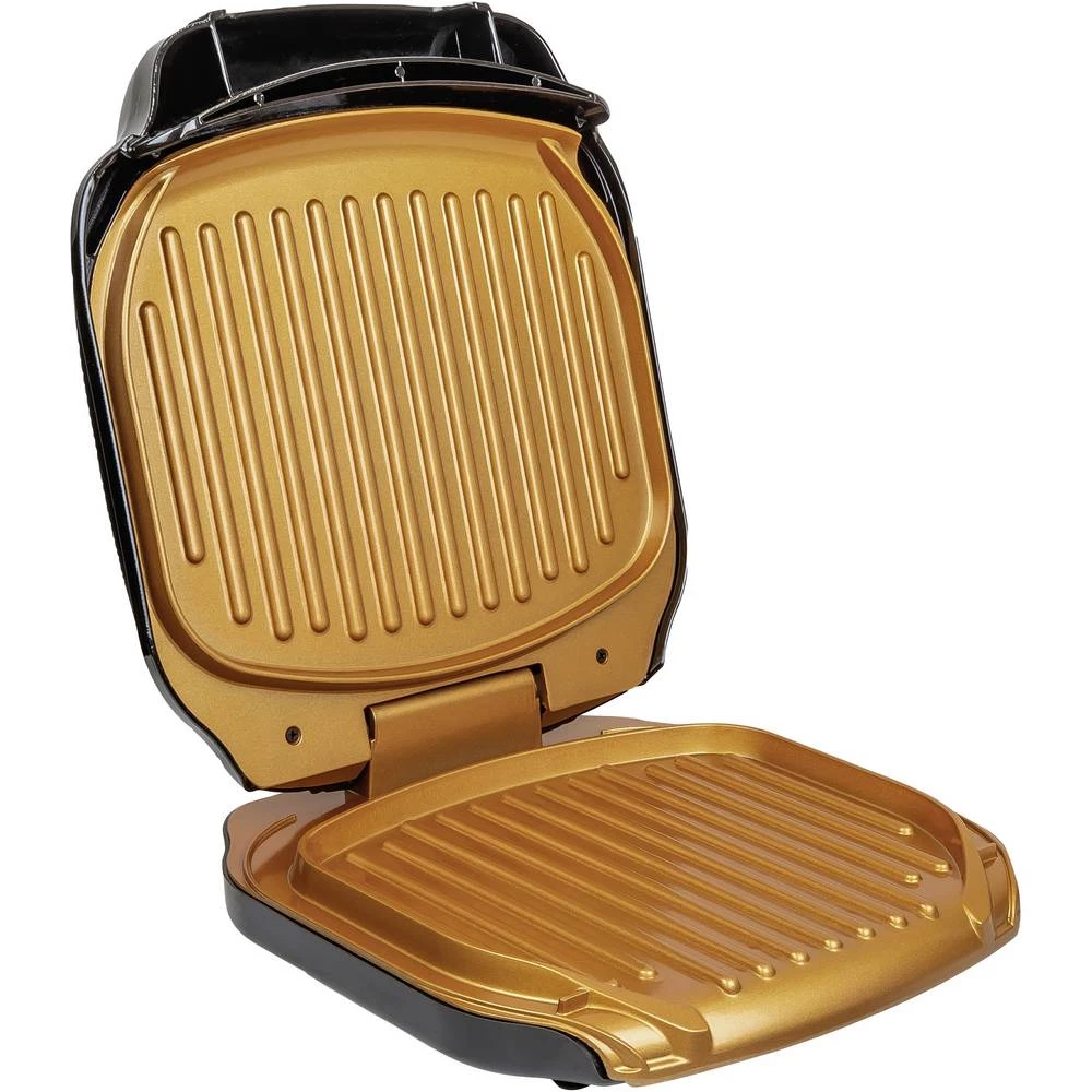MediaShop Low Fat električan električni roštilj sklopivi crna, zlatna slika