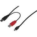 Digitus USB 2.0 Y-kabel [2x Muški konektor USB 2.0 tipa A - 1x 5-polni interni muški konektor USB 2.0] 1 m Crna slika