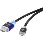 HDMI Priključni kabels LED svjetlom[1x Muški konektor HDMI - 1x Muški konektor Micro HDMI tipa D] 1 m Crna SpeaKa Professional