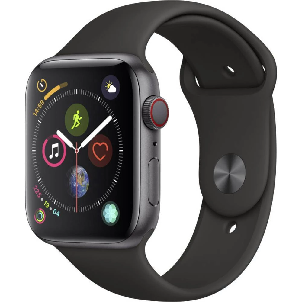Apple Pametni sportski sat serije 4 44 mm Kućište od aluminija Svemirsko-siva Sportska narukvica Crna slika