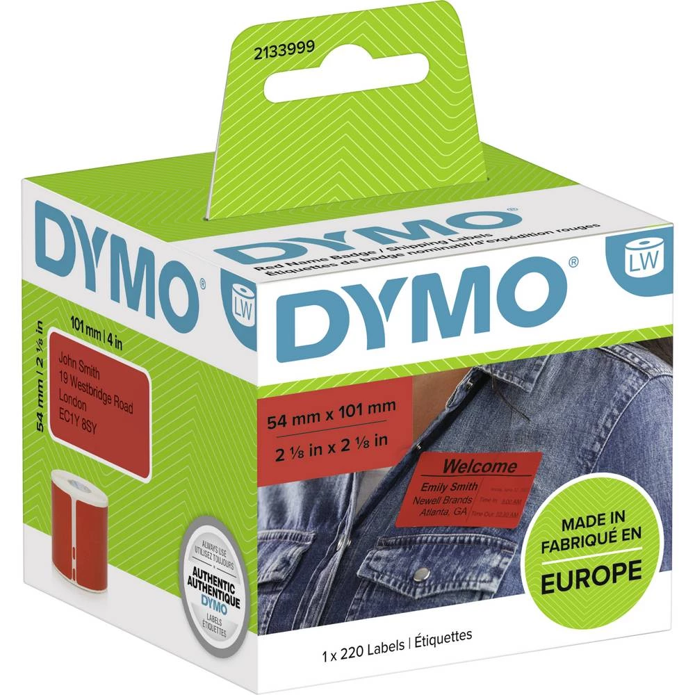 DYMO 101 x 54 mm crvena 1 St. 2133399 naljepnice za dostave, etikete za pločice sa imenom slika