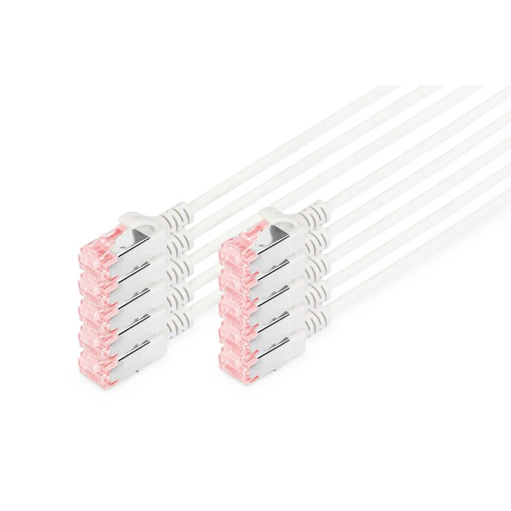 Digitus DK-1617-0025S-10 RJ45 mrežni kabel, Patch kabel CAT 6 U/UTP 0.25 m siva  1 St. slika