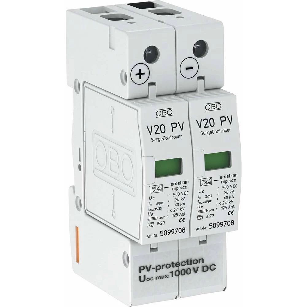 Odvodnik prenapona OBO Bettermann V20-C 2-PH-1000 5094617 20 kA slika