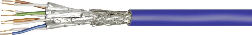 Mrežni kabel CAT 7a S/FTP 4 x 2 x 0.32 mm&sup2; Plava boja TRU COMPONENTS TC-7410992 100 m slika