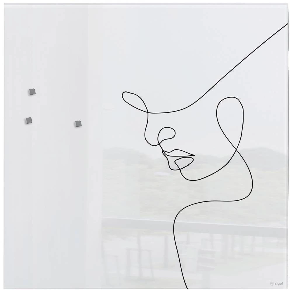 Sigel magnetska ploča od stakla Design Line Art (Š x V) 480 mm x 480 mm crna GL295 slika