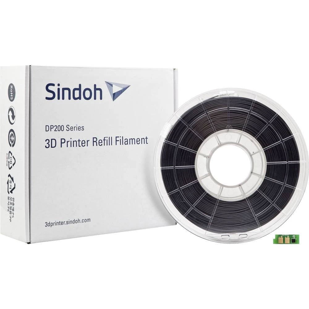 3D pisač filament Sindoh 3DP200ABK-R ABS plastika 1.75 mm Crna 600 g slika