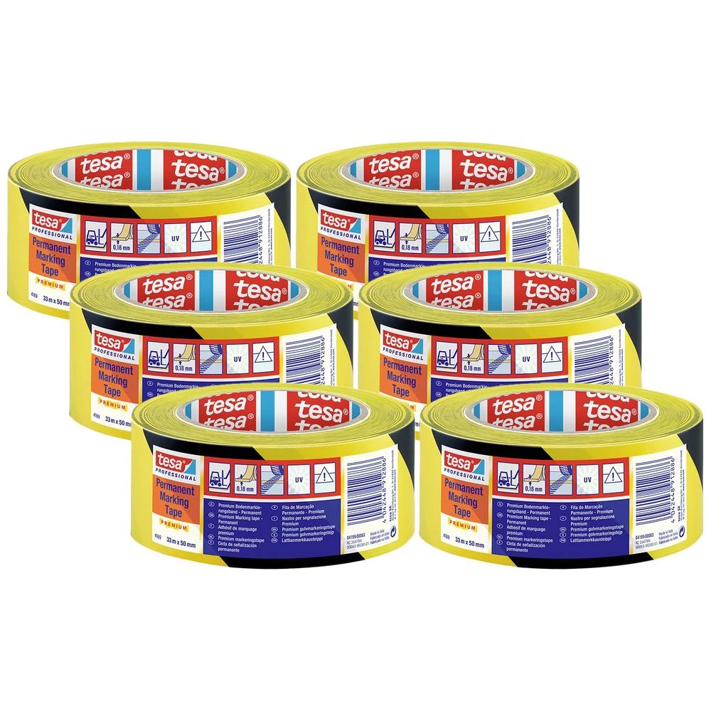 tesa 4169 04169-00063-94 traka za označavanje poda crna/žuta (D x Š) 33 m x 50 mm 6 St. slika