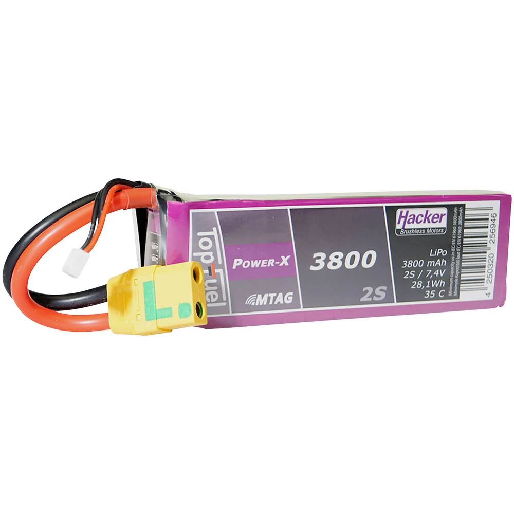 LiPo akumulatorski paket za modele 7.4 V 3800 mAh Broj ćelija: 2 35 C Hacker Softcase XT90 slika