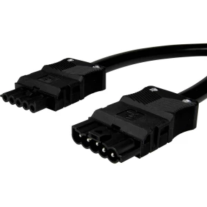 Adels-Contact 14876540 mrežni priključni kabel mrežni adapter - mrežni konektor Ukupan broj polova: 4 + PE crna 4.00 m 10 St. slika