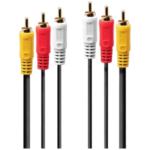 LINDY Cinch AV priključni kabel [3x muški cinch konektor - 3x muški cinch konektor] 5 m crna slika