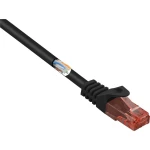 Renkforce RJ45 mrežni kabel, Patch kabel CAT 6 U/UTP 1.00 m crna sa zaštitom za nosić, bez halogena 1 St.