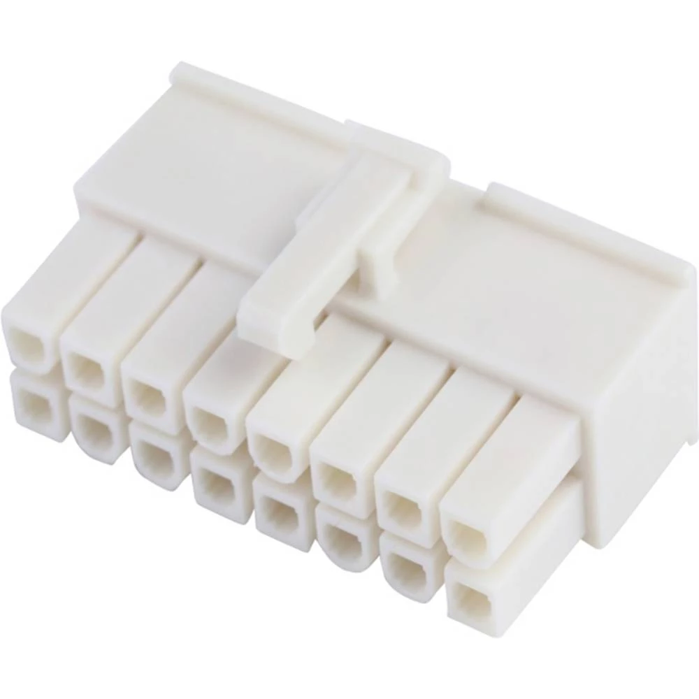 Molex 39012165 Mini-Fit Jr. Receptacle Housing, Dual Row, 16 Circuits, UL 94V-0, Natural slika
