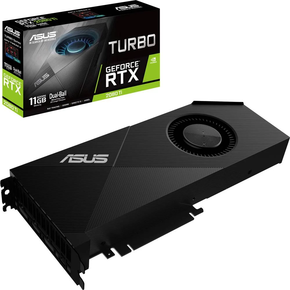 Grafička kartica Asus Nvidia GeForce RTX2080 Ti Turbo 11 GB GDDR6-RAM PCIe x16 HDMI&trade;, DisplayPort, USB-C&trade; slika