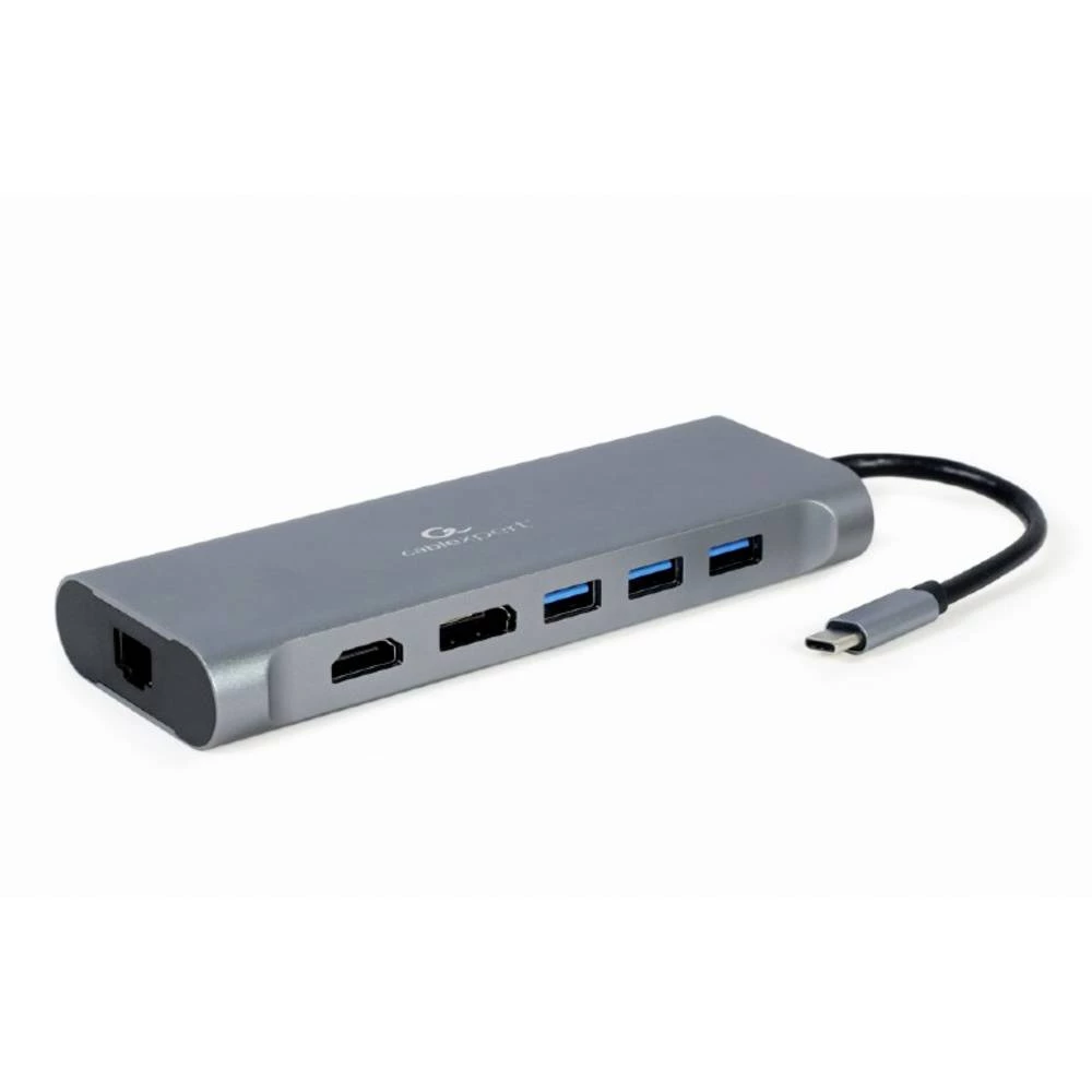 Gembird A-CM-COMBO8-01  USB-C® (3.2 gen. 2) čvorište s više priključaka  siva slika