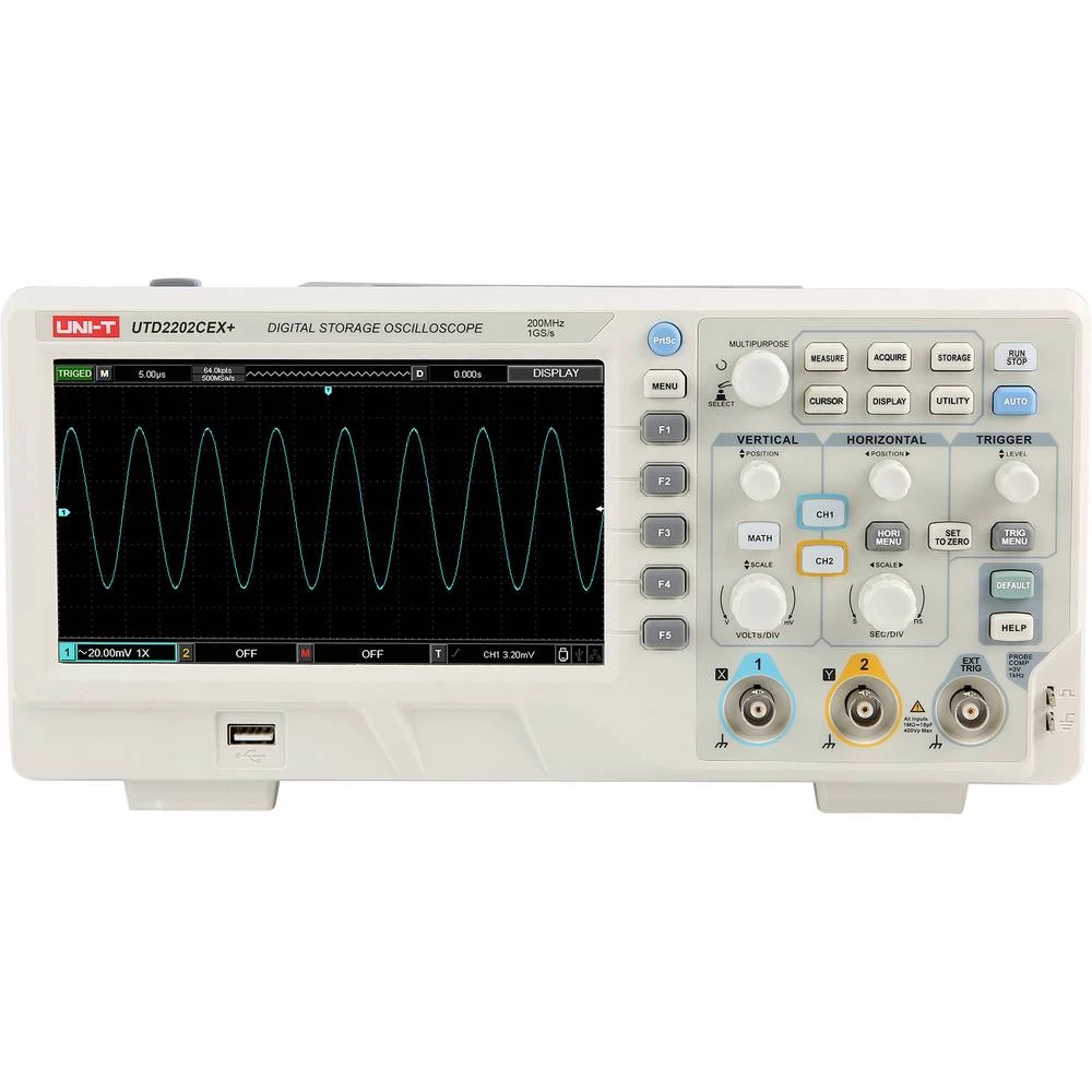 Uni-T UTD2202CEX+ digitalni osciloskop 200 MHz 64 kpts 1 kom. slika