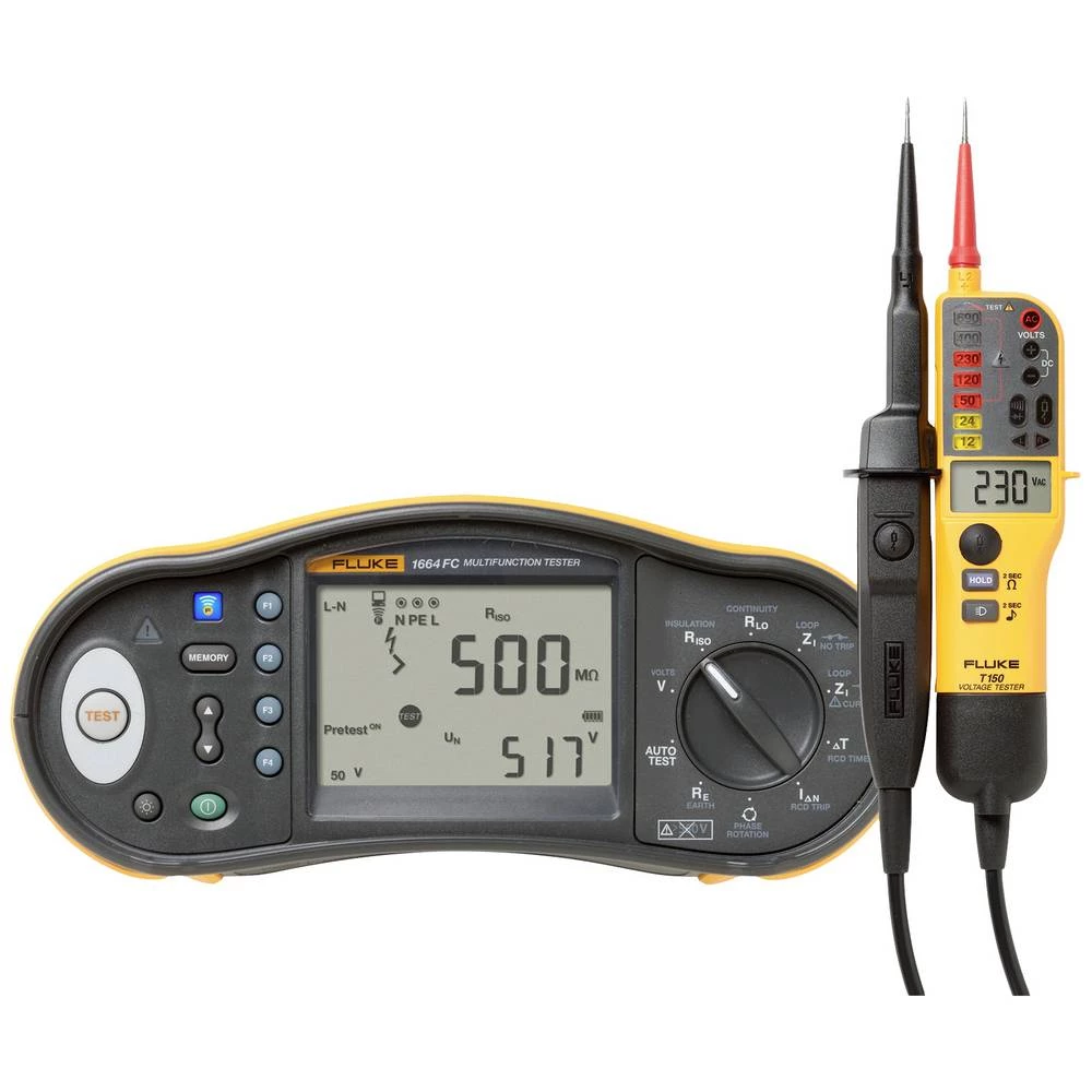 BESPLATNI Fluke 1664FC SCH višenamjenski instalacijski tester s T150 VDE dvopolnim testerom napona i kontinuiteta  Fluke 1664FC SCH/T150 tester za instalacije slika