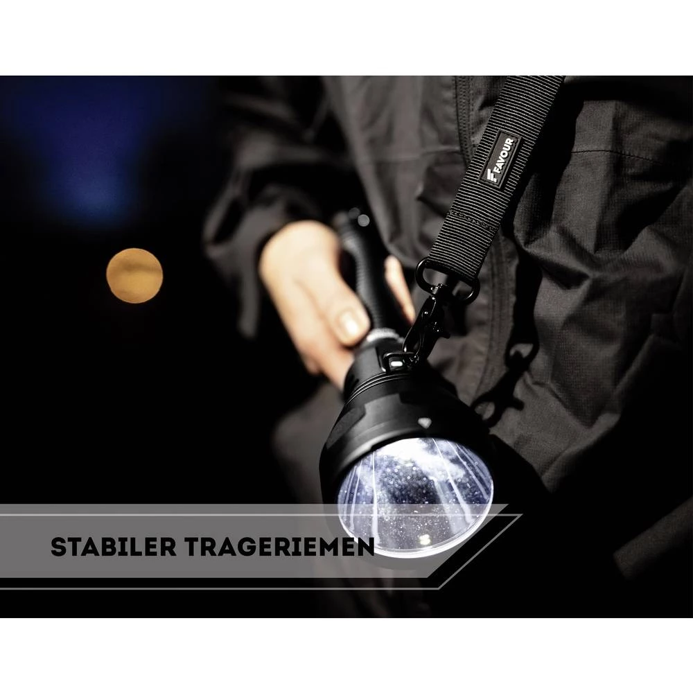 LED Džepna svjetiljka Favour Protech T2617 pogon na punjivu bateriju 1100 lm 725 g Crna slika