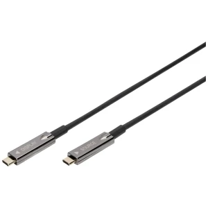 Digitus USB-C® kabel za zaslon USB 3.2 gen.2 (USB 3.1 gen.2) USB-C®, USB-C® utikač 15 m crna fleksibilan, sa zaštitom, s USB AK-330160-150-S slika