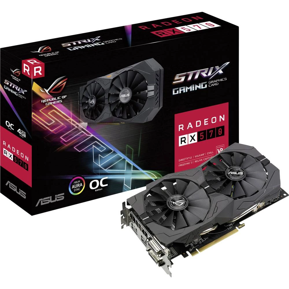 Grafička kartica ASUS AMD Radeon RX 570 Strix Overclocked 4GB GDDR-RAM PCle x 16 HDMI, DVI, Display port slika