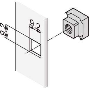 SCHROFF kvadratna matica za uzemljenje M6 - kvadratna matica za uzemljenje D3.5 50 komada Schroff 21101171 19 palac montažni materijal slika