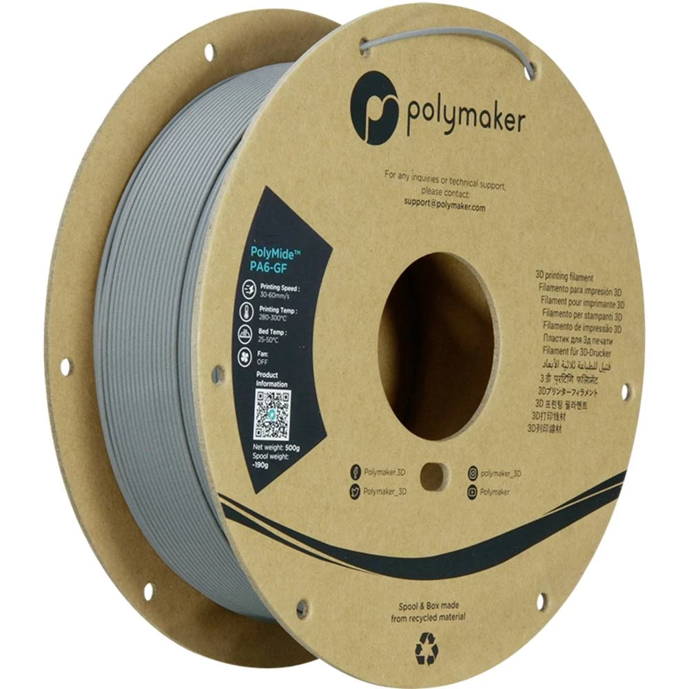 Polymaker PG02001  3D pisač filament PA6-GF kemijski otporan, ojačano staklenim vlaknima, otporan na toplinu, visoka kru slika