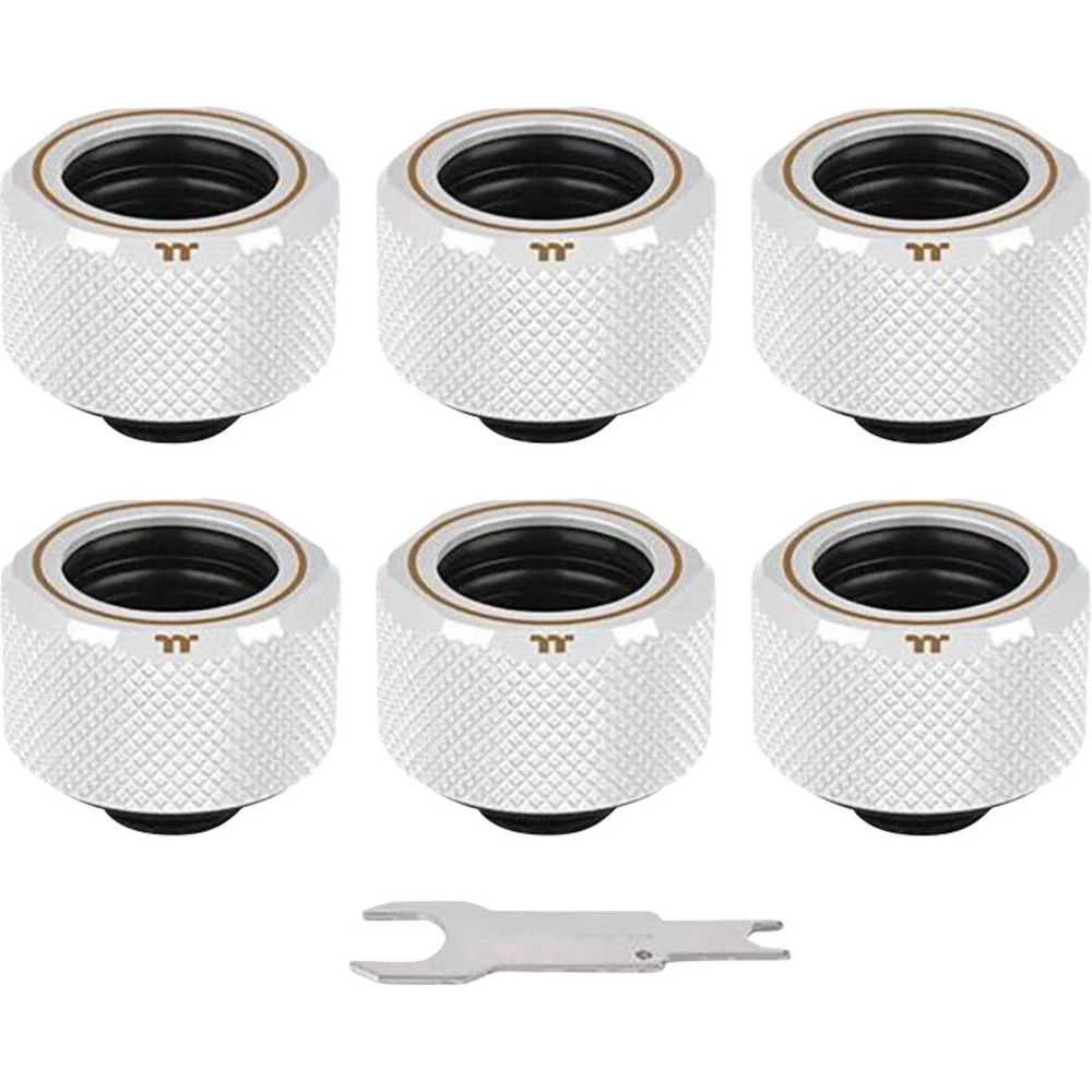 Priključak za vodeno hlađenje Thermaltake Pacific C-PRO G1/4 PETG Tube 16mm OD Compression &ndash; White (6-Pack Fittings) slika