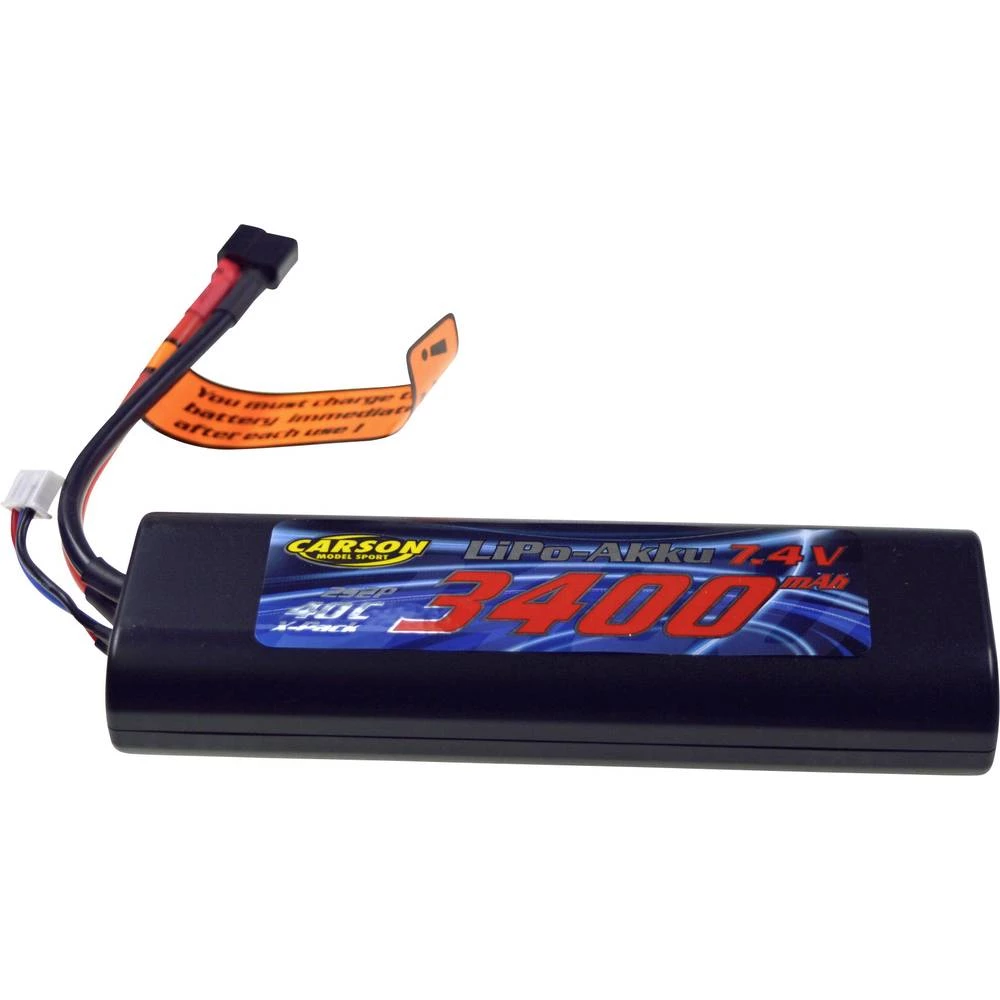 Carson Modellsport lipo akumulatorski paket za modele 7.4 V 3400 mAh Broj ćelija: 2 40 C štapno tvrdo kućište T-utičnica slika