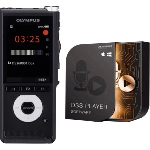 Digitalni diktafon Olympus DS-2600 Vrijeme snimanja (maks.) 56 h Crna Uključena 2 GB SD kartica, Uklj. softver za prepoznavanje slika
