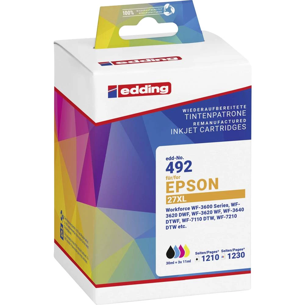 Edding tinta zamijenjen Epson T2715, T2711, T2712, T2713, T2714, 27XL kompatibilan kombinirano pakiranje crn, cijan, pur slika