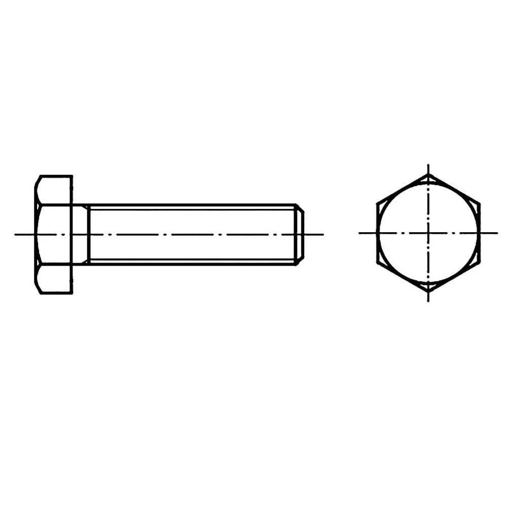 TOOLCRAFT TO-9989250 vijak s šesterokutnom glavom M24 100 mm vanjski šesterokutni DIN 933 nehrđajući čelik A4 10 St. slika