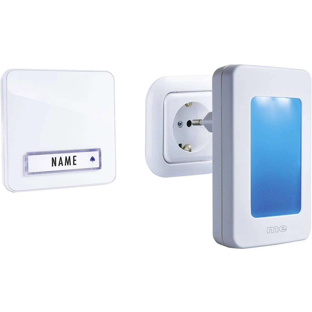 Bežično zvono Komplet-set s automatskim noćnim svjetlom , S natpisnom pločicom m-e modern-electronics 41146 slika